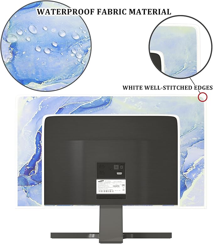 Baocicco Modern Violet Marble Waterproof TV Cover Anti-Static Dustproof Protective Cover for LCD/LED/HD 80 Inch Decorative Monitor Accessories Covers for Television LED LCD OLED TVs Screen