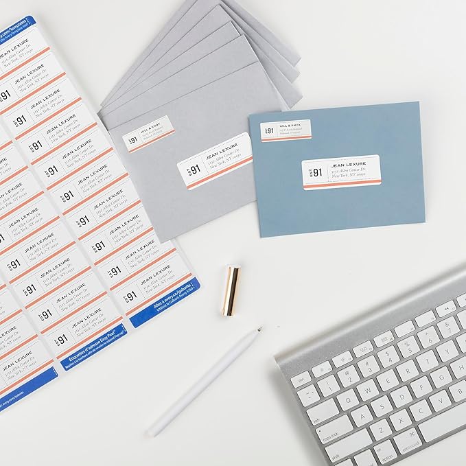 Avery Easy Peel Printable Address Labels with Sure Feed, 1" x 2-5/8" Customizable Stickers, White, 15,000 Blank Mailing Labels, Great for Mailing, Shipping, and More (5-Pack of 5160)