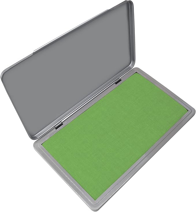 Metal Case Stamp Pad Large Size, Olive Green Color - Size: 3" x 6" - Choose from 15 Ink Colors