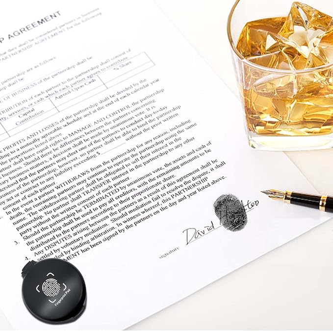 Fingerprint Ink Pad 2 Pack Black Thumbprint Ink Pad for Notary Supplies Mini Fingerprint Kit for Identification Security ID Fingerprint Cards Law Enforcement Fingerprint Office Contract Use