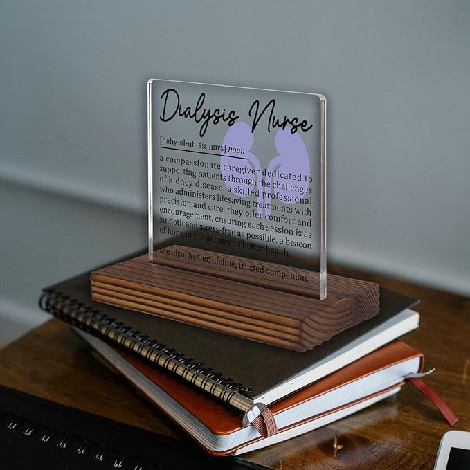 Dialysis Nurse Gifts, Thank You Appreciation Gifts for Dialysis Nurse Week Graduation Birthday Christmas Office Desk Decor Decorative Signs Plaque PA001