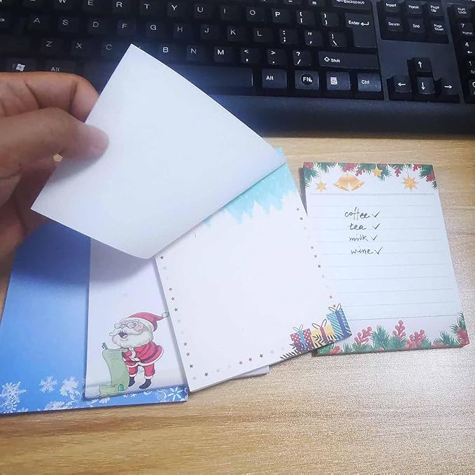 DUGUTUL 4 Christmas Notepads Holiday Notepads for Christmas Home School and Office Gifts