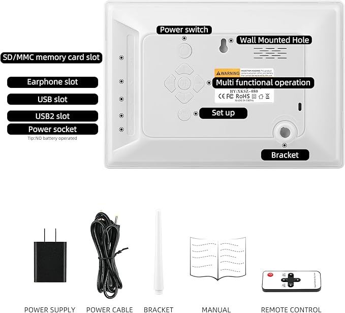 Memwake Digital Alarm Clock, Multiple Alarm Functions, Clock with Date and Day, Digital Alarm and Electronic Calendar for Seniors (White, 7 inch) (7-inch White WiFi)