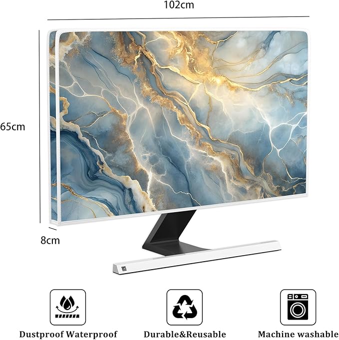 Baocicco Gold Blue Waterproof Screen TV Cover 40, 41, 42, 43 Inch Modern Full Body Covers for Television Screen Panel Case TV Sleeve Compatible with Television LCD LED PC, Desktop and Home TV