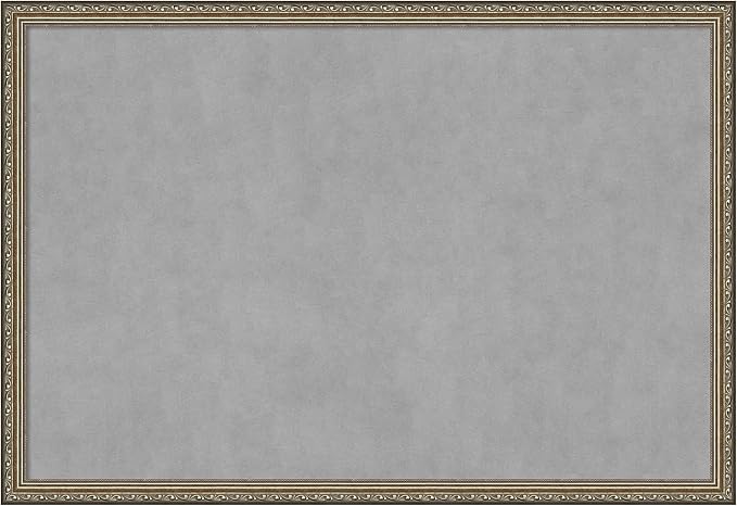 Amanti Art Silver Framed Magnetic Board 26x38 Large Vision Board for use with Magnets, 100% Metal Sheet to Display Items as Office Decor or for Home Organization in mudroom, Kitchen or Kids Room