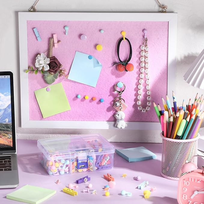 600 Pcs Decorative Push Pins, Colorful Thumb Tacks 6 Types Cute Push Pin Clips for Bulletin Board Wall Cork Board Colorful Classroom Decor Teacher Must Haves Supplies School Crafts Project