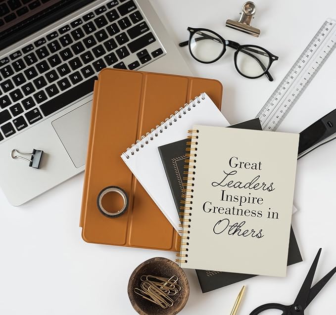OXW Beige Notebooks for Work, Employee Appreciation Gifts, Leadership Gifts Notebook Journal for Writing Meeting Office, Thank You Gifts for Women Men Leader Mentor Boss Manager, 5.5"x8.3"