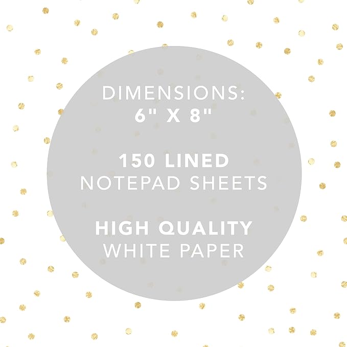 Graphique Large Notepad, Brush Strokes – 6" x 8", Cute Notepad with 150 Tear-Off Sheets, Features the Word “Notes” on Every Page – Perfect for Note Taking, List Making, and More