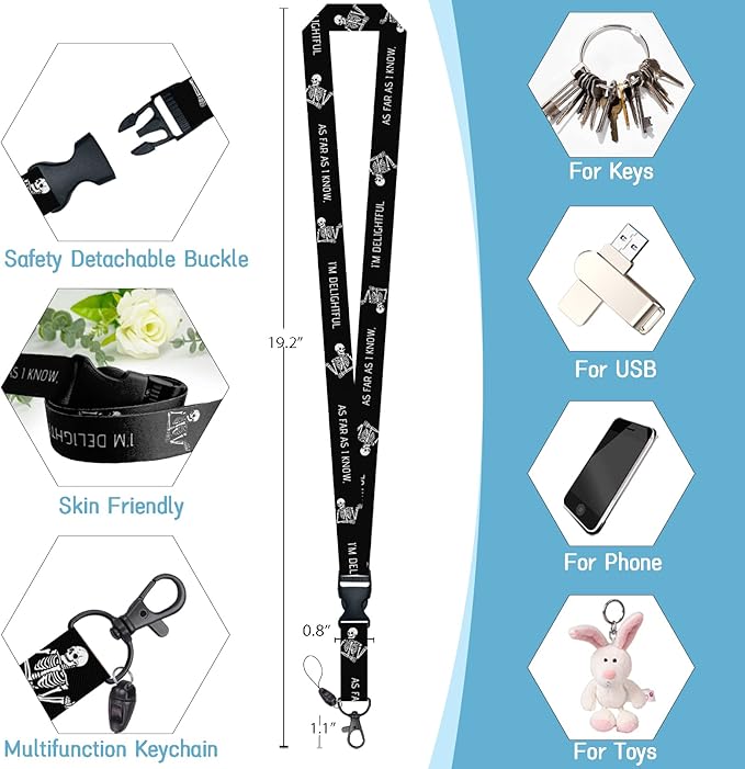 ID Badge Holder with Breakaway Lanyard, Lanyards for ID Badges Name Tags ID Card Holder, Cute Badge Reel Badge Clip Retractable, Women Teacher Nurse Office Gift, Funny Xray Skeleton Skull Design