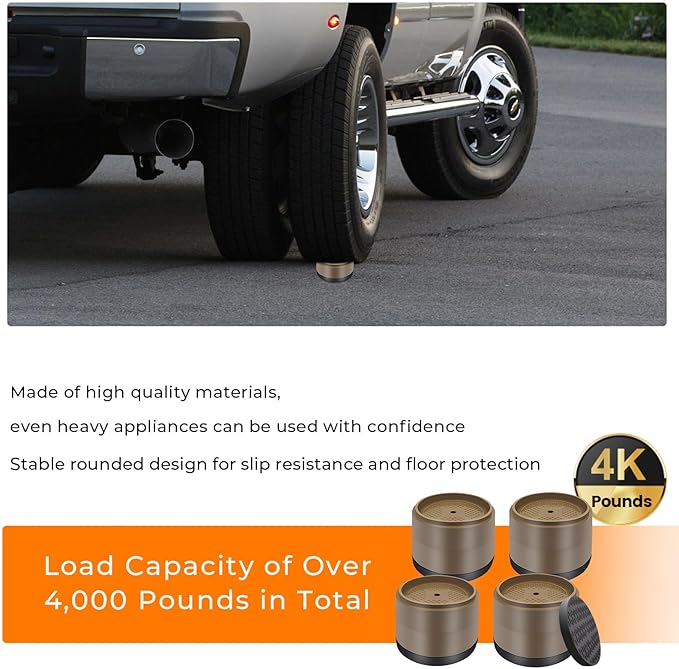 Furniture Risers Bed Risers Heavy Duty 1 inch, 2 inch, 3 inch, 4 inch Round Adjustable Bed Lifts Riser for Desk Legs Table Couch Sofa Chair Refrigerator Washing Machine (1 Inch, Brown, 16 Pack )