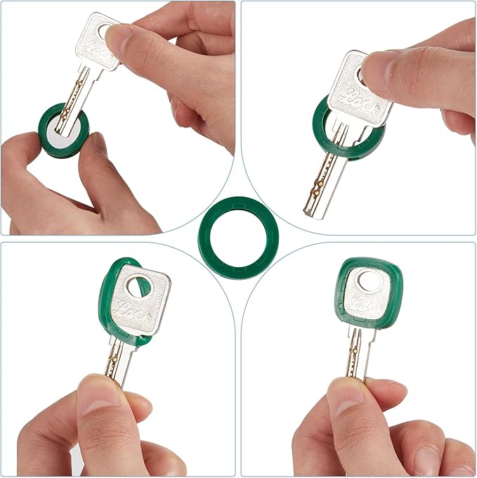 Blulu 80 Pcs Key Labels Key Color Covers Caps Tags Covers Set Plastic Keys Identifier Rings Toppers for Tags Organization House, 2 Styles(Classic Color)