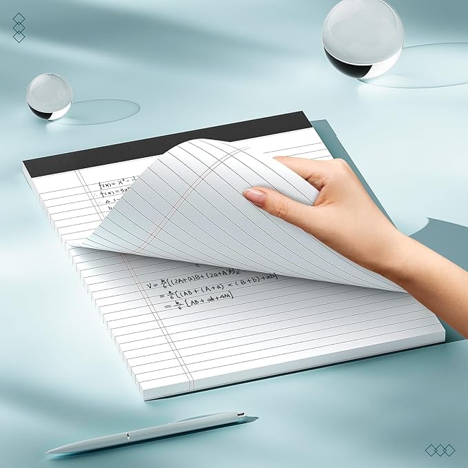 AILZFEI 3 Pack Legal Pads 8.5 x 11 inch Notepad, 30 Sheets per Note Pads Wide Ruled Legal Pads, Pads of Paper Writing Pad - Ideal for Office, School or Home Use