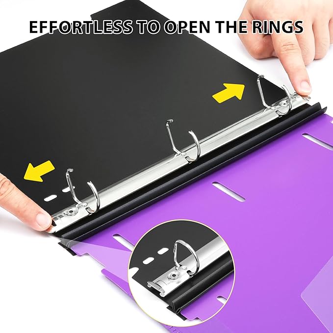 WOT I 1 Inch Telescoping 3 Ring Binder 4 Pack, Expandable Flexible Binder with Customizable Front Cover & Clear Catalog Pocket, Holds 225 Sheets, Assorted Colors, School Office Supplies