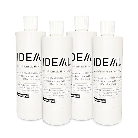IDEAL Special High-Cling Lubricating Oil for ideal Shredders Non-Toxic, Non-Detergent, Extend Life of Your Shredder (4 Bottles, 1 Pint Each)