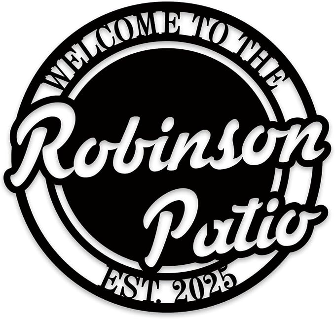 Personalized Patio Signs Outdoor Custom Last Name Sign Personalized Family Name Sign Outdoor Wall Decor Backyard Metal Sign Personalized Sign for Patio Decor Metal Wall Art Housewarming Gift