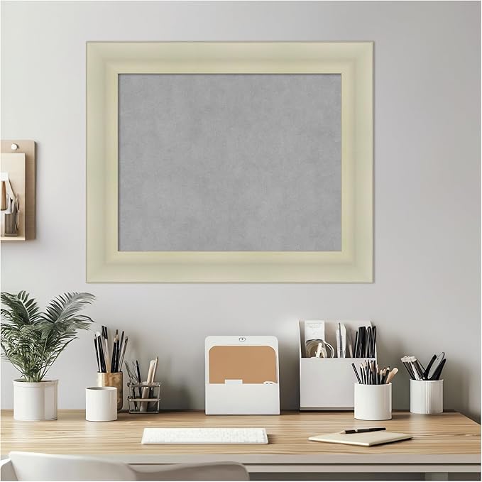 Amanti Art Silver Framed Magnetic Board 21x25 Small Vision Board for use with Magnets, 100% Metal Sheet to Display Items as Office Decor or for Home Organization in mudroom, Kitchen or Kids Room