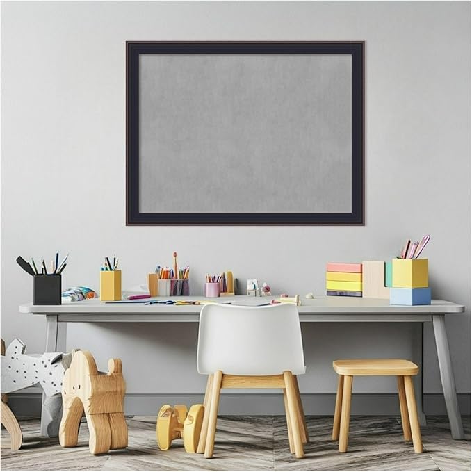Amanti Art Black Framed Magnetic Board 21x27 Medium Vision Board for use with Magnets, 100% Metal Sheet to Display Items as Office Decor or for Home Organization in mudroom, Kitchen or Kids Room