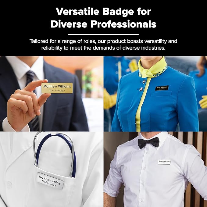 Custom Engraved Name Tags, Magnetic Black and White Name Tags, Personalized Name Tags, 1.5x3 Inches, Durable Engravable Impact Material, Made in The USA by My Sign Center