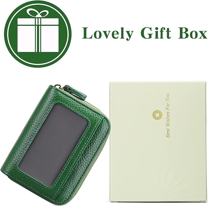 GOIACII Small Genuine Leather Wallet for Women, RFID Blocking Credit Card Holder Wallet