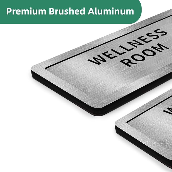 WeddingSteps Office Sign for Door Conference Room Sliding Door Signs In Use/Available DoNotDisturbSliderDoorSign,OfficeDoorSigns,Meeting inProgressBrushedSilverDoorSign,8.2""x2.7"", grey