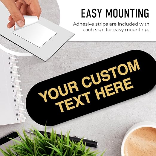Custom Wall or Door Sign, Personalized Buble Plaque Engraved Message For Bussiness, Property And Home Indoor/Outdoor, 2x6 Inches, Made in USA by Sigo Signs
