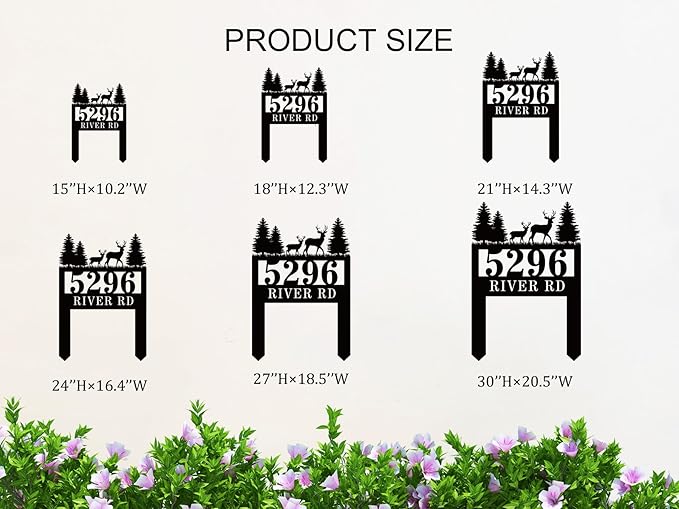 Personalized Deer Metal House Numbers with Stake,Custom Address Yard Signs with Stakes, Custom House Numbers for OutsidePersonalized House Number Sign, Personalized Housewarming Gifts