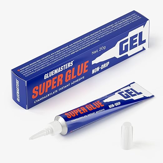 Professional Grade Cyanoacrylate (CA) Super Glue by Glue Masters with Variable Viscosity Adhesive for Plastic, Wood & DIY Crafts (20GR Gel)