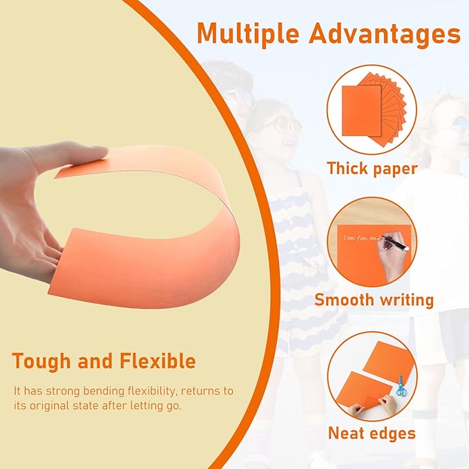 Guakicae 32 Sheets Orange Cardstock 8.5 x 11 for Halloween, 80lb Premium Pumpkin Color Card Stock for DIY Card Making, Halloween Decorations, School Scrapbooking, Memos