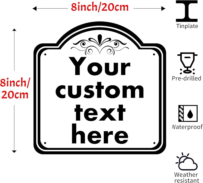 custom garden sign, Custom Indoor/Outdoor Decorative Sign，Aluminum Weatherproof Metal Sign Multiple Sizes, Customize for Office, Business, Workplace, office, Home, Delivery Signs