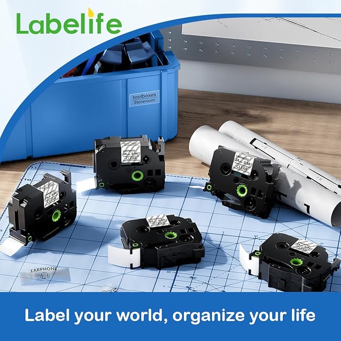 Labelife TZ Tape 24mm 0.94 Laminated Clear TZe-151 Compatible with Brother P Touch TZe Label Tape 1 Inch Label Maker Tape TZe151 for Brother PT-D600 PT-D610BT PT-P710BT PT-P700 PT- P910BT, 5-Pack
