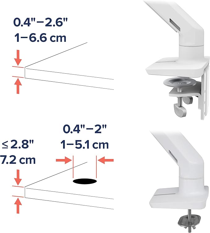 Ergotron – HX Dual Monitor Arm, VESA Desk Mount – for 2 Monitors Up to 32 Inches, 5 to 17.5 lbs Each – White