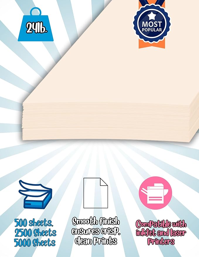 Limited Papers (TM) Colored Copy Paper – 24lb/60lb Text, 90 gsm, 11"x17", Tabloid Size, 500 Sheets Per Ream. (2500, Blue)
