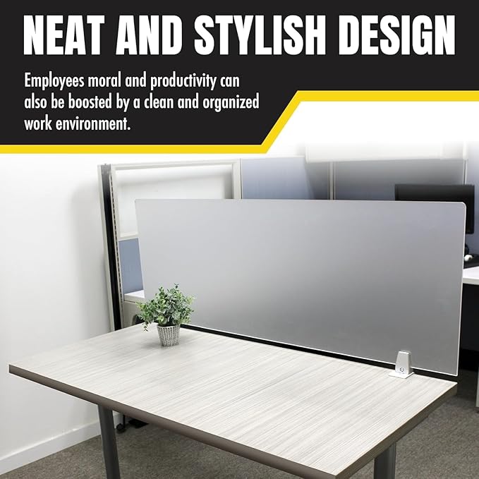 OBEX Frosted Acrylic Desk Mounted Privacy Panel, 12" x 60", Frosted