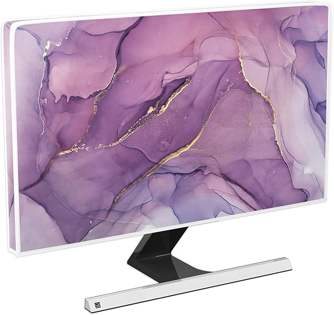 Baocicco Fashion Violet Marble Waterproof TV Dust Cover 50, 51, 52 Inch Anti-Static Dustproof Creative Design TV Screen Cover TV Screen Covers Sleeve Compatible with PC Desktop and TV LED LCD OLED