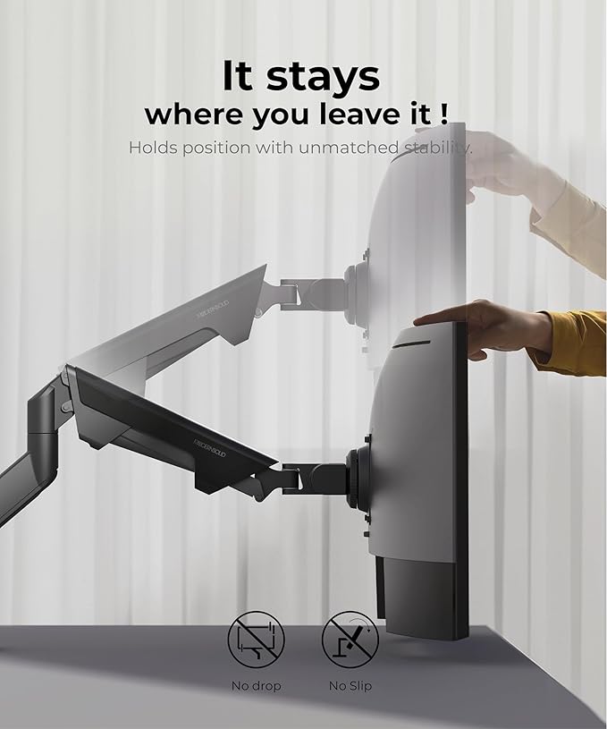 Modernsolid Heavy Duty Ultrawide Monitor Arm with RGB Lighting & USB Charging, Fits 34 to 49 inch Curved Screens, Supports 14 to 38 lbs, Adjustable Desk Mount, Gaming Setup, Black