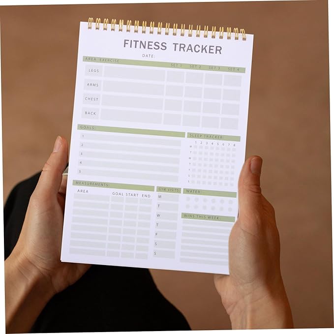 Mipcase Fitness Agenda Notebook Portable Workout Log for Daily Training and Goal Tracking Fitness Journal for Exercise Planning and Self-discipline