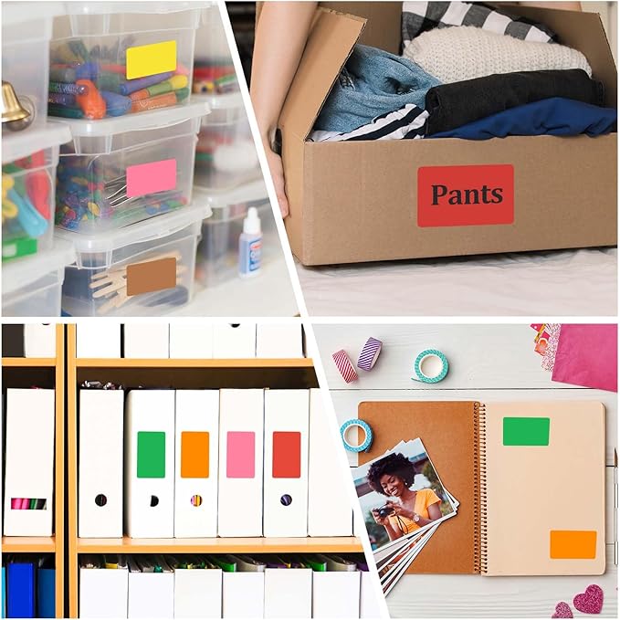 PATIKIL 1000Pcs Colored Coding Labels Stickers, 5x3 Inch Rectangle Inventory Stickers Self Adhesive Tags for Office Business Inventory Management Product Labeling Home Decor, Green
