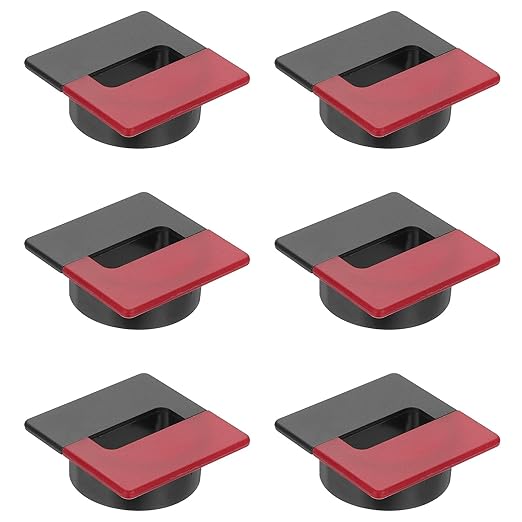 PATIKIL 2.8inch Desk Grommet, 6Pcs Cable Grommet Wire Management Cable Hole Cover Cord Organizer for Office Home Table Countertop, Black Red
