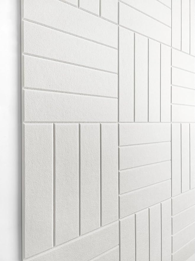 DECORITA White Felt Bulletin Board Tiles | Modern Cork Board Alternative | Large Cork Boards for Walls | Aesthetic Felt Wall Panels for Office & Home Decor | Pin Board & Photo Board (12-Pack) | White