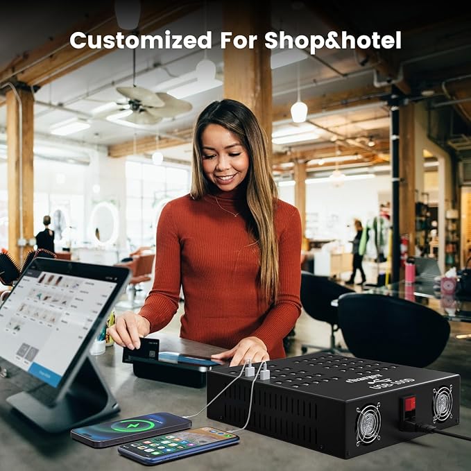 USB Charger, Cinlinso 100 Port 700Watt(140A) USB Charging Station for Multiple Devices, Multiport Desktop USB Fast Charger for Industry Hotel School Shopping malls