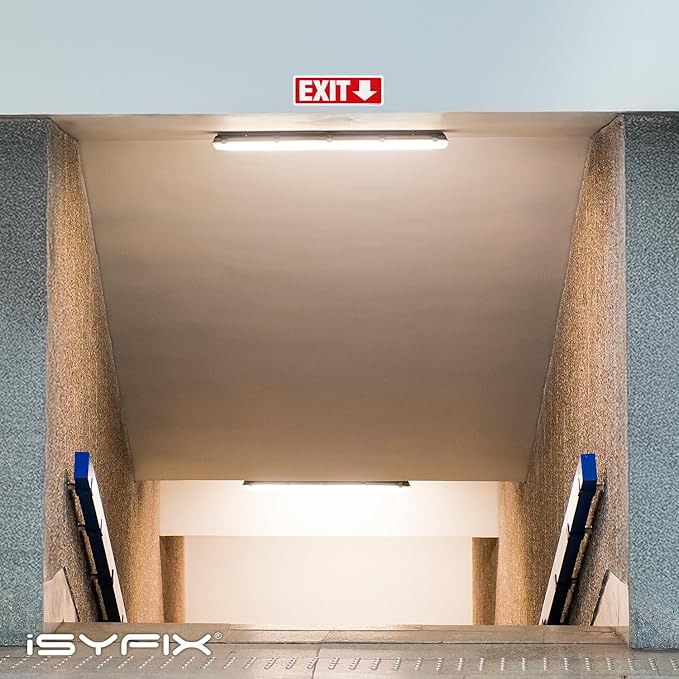 iSYFIX Exit Signs 6 Pack 12x4 Inch with Directional Down Arrows - Rust Free Aluminum, Laminated for UV, Weather, Scratch Resistance - Ideal for Offices, Schools, Theaters, Restaurants