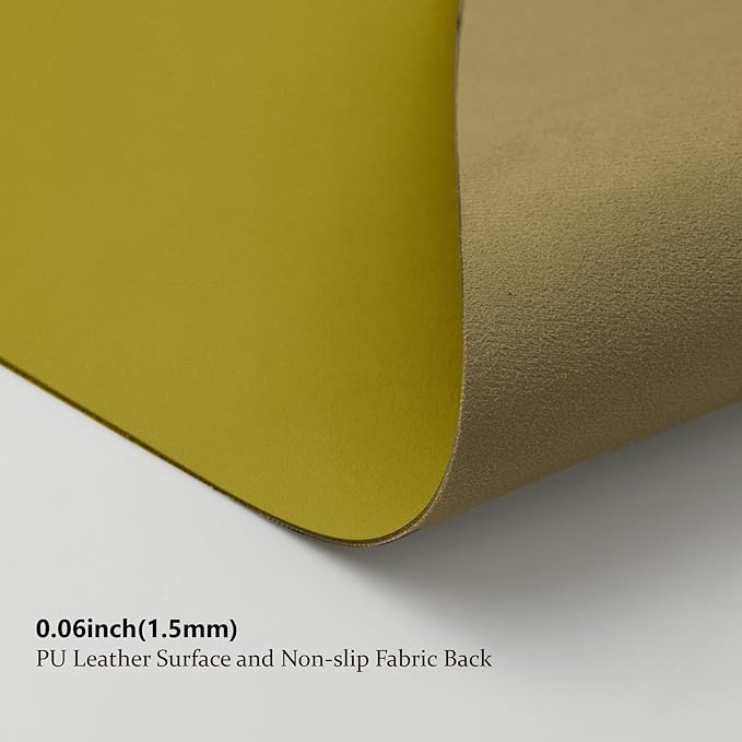 Leather Desk Mat - Small Non-Slip PU Desk Pad for Office and Home - Desk Organization and Accessories - Ideal for Large Mouse Pad and Small Desk Mats on Top of Desks (Olive Green,23.6"x 13.8")