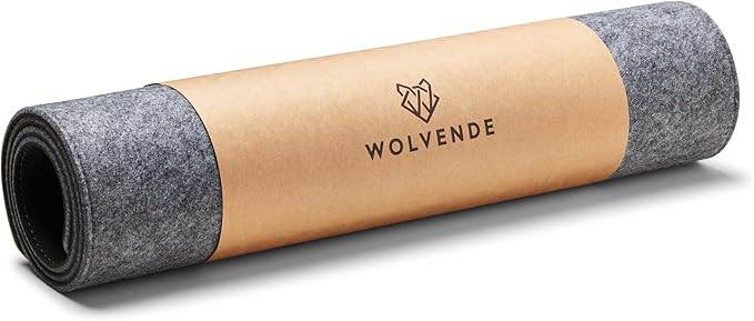 Wolvende Premium Felt Desk Mat | Medium 12" x 36" | Multifunctional Desk Pad for Home Office | Mid Gray