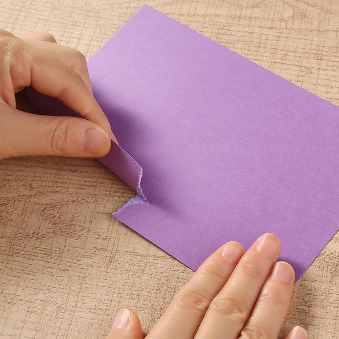 50 Sheets Colored Cardstock Paper 5 Colors Blank Flash Cards, 250 GSM Heavy Card Stock for DIY Art Projects, Cards (Purple, 4x6)