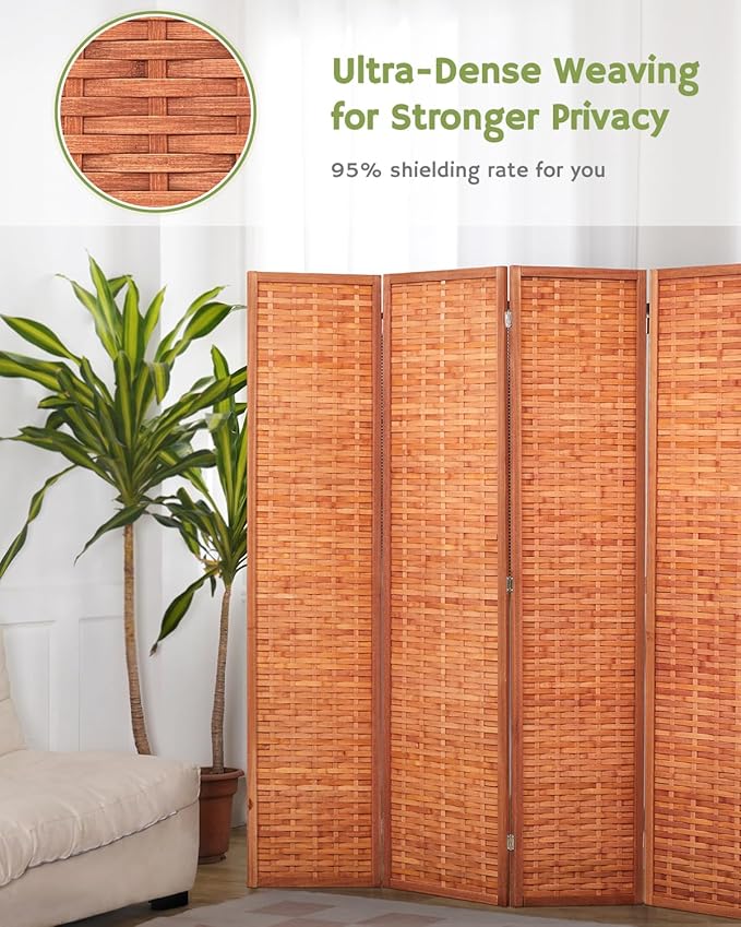 JOSTYLE 6ft Folding Privacy Screens 5-Panel Freestanding Room Dividers