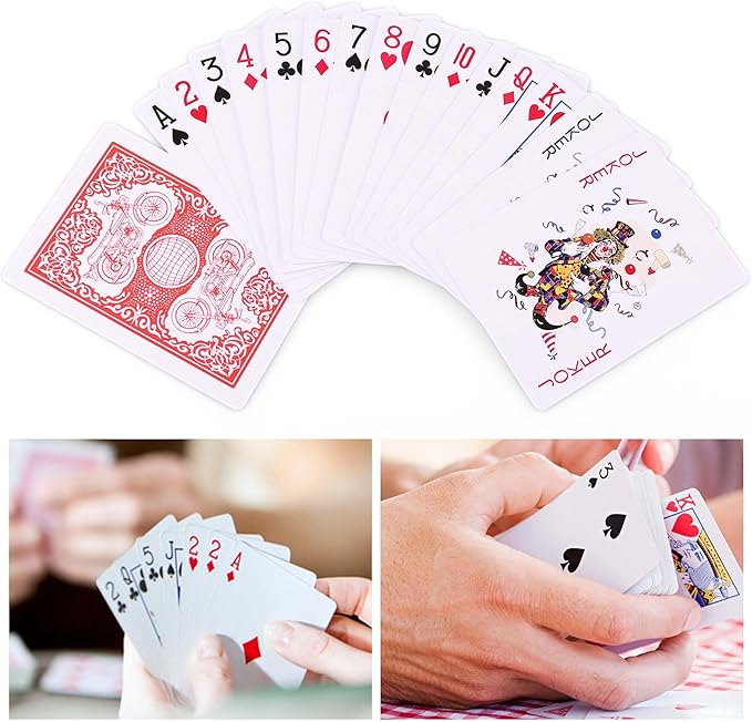 LotFancy Playing Cards, 24 Decks of Cards Bulk, Poker Size Standard Index, 12 Blue and 12 Red, for Blackjack, Euchre, Canasta Card Game, Casino Grade Poker Cards