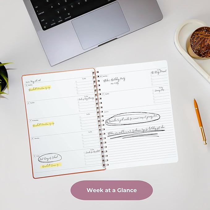 Merely Home | Ultimate Yearly, Daily, Weekly, Monthly Planner | 8.25" x 11.75" | To Do List Notebook for Work | Simple Design | Multiple Layouts | Academic Planner and Organizer Notebook (Black, Yearly Planner - Portrait)