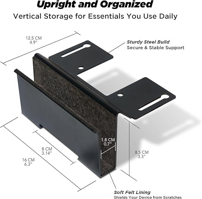 ULTRARM Moodular Add-ons Vertical Laptop Tray [Accessory Only - Requires Moodular Wooden Monitor Stand Slide Rails for Use] Black MSA-VLT