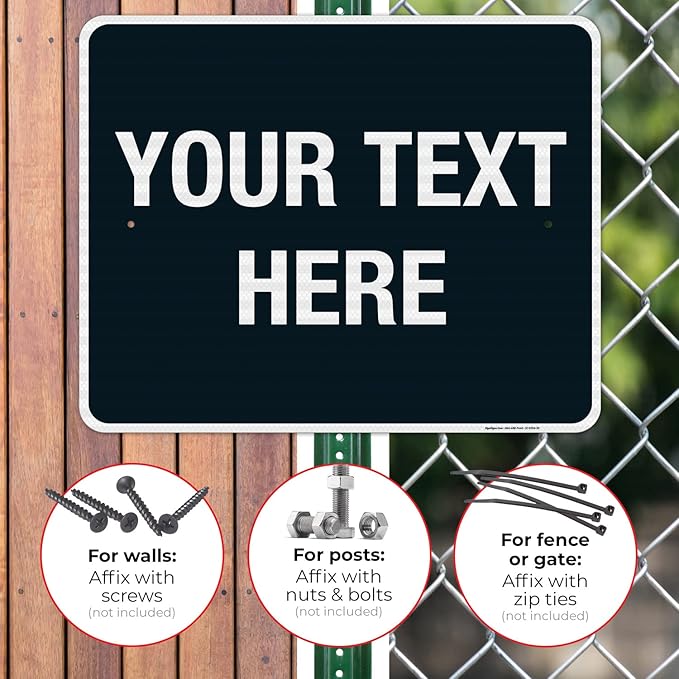 Personalized Custom Black Background Customize for Office, Business, Airbnb, Workplace, Home, Delivery Sign, 24x30 Inches, 3M EGP Reflective .080 Aluminum, Fade Resistant, Made in USA by Sigo Signs