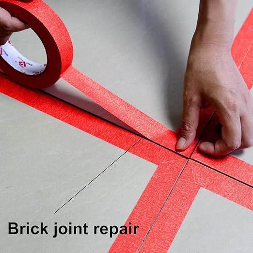 BOMEI PACK Red Painters Tape 1 Inch - Paint Tape 10 Rolls x 1 Inch x 55 Yards - Painter's Tape Red Masking Tape for Walls Painting, DIY Crafting, and School Projects, Total 550 Yards